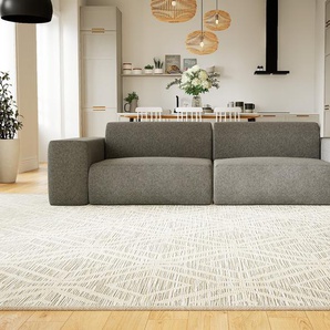 Sofa 3-Sitzer Steingrau Wolle - Elegantes, gemütliches 3-Sitzer Sofa: Hochwertige Qualität, einzigartiges Design - 266 x 72 x 107 cm, konfigurierbar