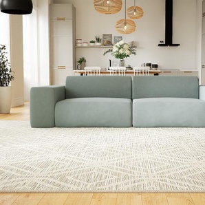 Sofa 3-Sitzer Taubenblau Webstoff - Elegantes, gemütliches 3-Sitzer Sofa: Hochwertige Qualität, einzigartiges Design - 266 x 72 x 107 cm, konfigurierbar