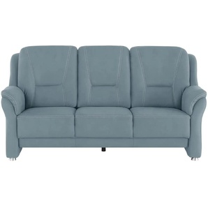 Sofa 3-sitzig aus Mikrofaser Wilma ¦ blau ¦ Maße (cm): B: 198 H: 100 T: 89