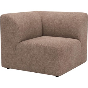 Sofa-Eckelement LEGER HOME BY LENA GERCKE Floria Polsterelemente Gr. Bouclé recycelt, Arm links, braun (light brown) modulares Sofa, in trendigen Farben, mit Komfortschaum-Polsterung