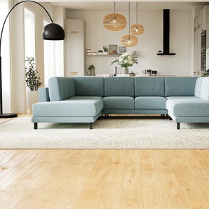 Sofa Eisblau - Moderne Designer-Couch: Hochwertige Qualität, einzigartiges Design - 308 x 75 x 214 cm, Komplett anpassbar