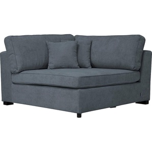 Sofa GUIDO MARIA KRETSCHMER HOME & LIVING Skara XXL Sofas Gr. B/H/T: 130cm x 86cm x 130cm, Struktur weich, Federkernpolsterung, links, blau (graublau) Sofa-Element Eckelement zur individuellen Polstergarnitur-Gestaltung