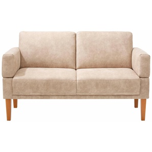 Sofa HOME AFFAIRE Fehmarn Sofas Gr. B/H/T: 190cm x 98cm x 81cm, Luxus-Microfaser Lederoptik, 3 Sitzer, beige 2-Sitzer-Sofa 3-Sitzer-Sofa Sofas in 3 Breiten