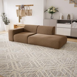 Sofa Karamell­braun - Moderne Designer-Couch: Hochwertige Qualität, einzigartiges Design - 243 x 72 x 107 cm, Komplett anpassbar