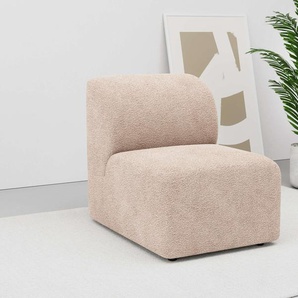 Sofa-Mittelelement LEGER HOME BY LENA GERCKE Floria Polsterelemente Gr. Bouclé recycelt, Maße (Breite x Höhe x Tiefe): 63cm x 77cm x 93cm, beige (sand) modulares Sofa, in trendigen Farben, mit Komfortschaum-Polsterung