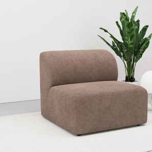 Sofa-Mittelelement LEGER HOME BY LENA GERCKE Floria Polsterelemente Gr. Bouclé recycelt, Maße (Breite x Höhe x Tiefe): 93cm x 77cm x 93cm, braun (light brown) modulares Sofa, in trendigen Farben, mit Komfortschaum-Polsterung