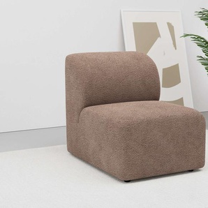 Sofa-Mittelelement LEGER HOME BY LENA GERCKE Floria Polsterelemente Gr. Bouclé recycelt, Maße (Breite x Höhe x Tiefe): 63cm x 77cm x 93cm, braun (light brown) modulares Sofa, in trendigen Farben, mit Komfortschaum-Polsterung