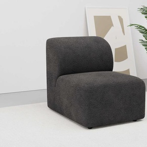 Sofa-Mittelelement LEGER HOME BY LENA GERCKE Floria Polsterelemente Gr. Bouclé recycelt, Maße (Breite x Höhe x Tiefe): 63cm x 77cm x 93cm, grau (gray) modulares Sofa, in trendigen Farben, mit Komfortschaum-Polsterung