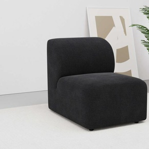 Sofa-Mittelelement LEGER HOME BY LENA GERCKE Floria Polsterelemente Gr. Chenille, Maße (Breite x Höhe x Tiefe): 63cm x 77cm x 93cm, schwarz (onyx) modulares Sofa, in trendigen Farben, mit Komfortschaum-Polsterung