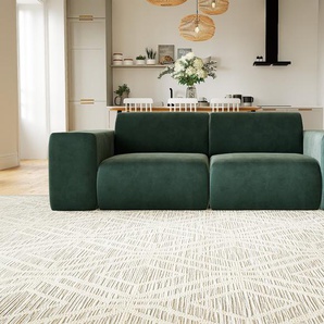 Sofa Samt Blaugrün - Moderne Designer-Couch: Hochwertige Qualität, einzigartiges Design - 216 x 72 x 107 cm, Komplett anpassbar