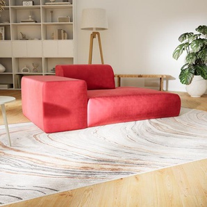 Sofa Samt Korallenrot - Moderne Designer-Couch: Hochwertige Qualität, einzigartiges Design - 182 x 72 x 107 cm, Komplett anpassbar