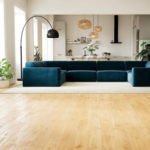 Sofa Samt Nachtblau - Moderne Designer-Couch: Hochwertige Qualität, einzigartiges Design - 412 x 72 x 239 cm, Komplett anpassbar