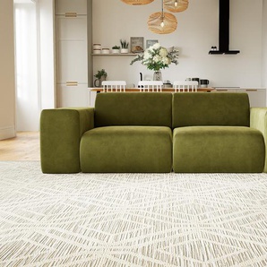 Sofa Samt Olivgrün - Moderne Designer-Couch: Hochwertige Qualität, einzigartiges Design - 216 x 72 x 107 cm, Komplett anpassbar