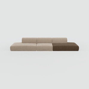 Sofa Schokoladenbraun/Taupe - Moderne Designer-Couch: Hochwertige Qualität, einzigartiges Design - 422 x 72 x 107 cm, Komplett anpassbar