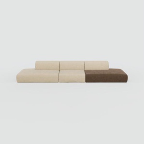 Sofa Schokoladenbraun/Toffeebeige - Moderne Designer-Couch: Hochwertige Qualität, einzigartiges Design - 422 x 72 x 107 cm, Komplett anpassbar