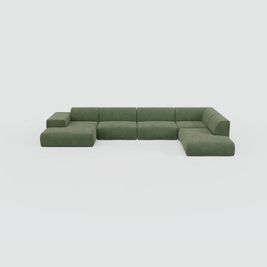Sofa Waldgrün - Moderne Designer-Couch: Hochwertige Qualität, einzigartiges Design - 241 x 72 x 430 cm, Komplett anpassbar