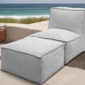 Sofaelement DOMO COLLECTION Fiu: einfach aufblasbar, für Camping, Garten, Terrasse, Balkon Polsterelemente Gr. Flachgewebe, silberfarben wetterfester Outdoor Sessel 7511573 cm, klein verstaubar