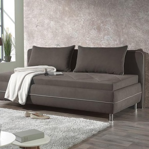 Sofaliege Vitana, taupe, 100x200 cm, mit Lattenrost - mit Bonell-Matratze, H2