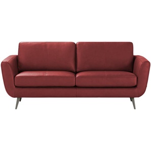 SOHO Ledersofa  Smilla ¦ rot ¦ Maße (cm): B: 197 H: 85 T: 93