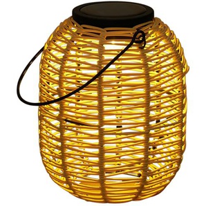 Solar-Tischleuchte, Laterne´ Rattan beige - beige - Materialmix - 19,5 cm - [16.0] | Möbel Kraft