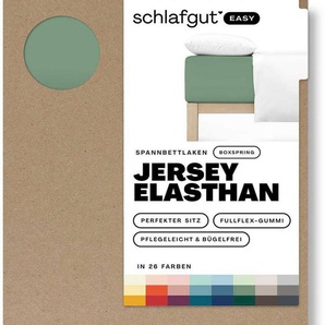 Spannbettlaken EASY Jersey Elasthan Boxspring, Schlafgut, Jersey, Gummizug: rundum, (1 Stück), MADE IN GREEN by OEKO-TEX®