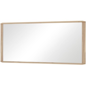 Spiegel 117,5 x 52 cm - holzfarben - Glas , Aluminium, Holz - 117,5 cm - 52 cm - 2 cm | Möbel Kraft