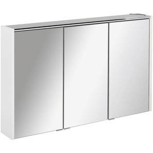 Spiegelschrank FACKELMANN Denver Schränke Gr. B/H/T: 110 cm x 68,5 cm x 16 cm, 3 St., weiß Badmöbel 4 Glaseinlegeböden, Schalter, Steckdose