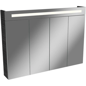 Spiegelschrank FACKELMANN Twindy Schränke Gr. B/H/T: 110cm x 78,5cm x 16cm, 4 St., braun (silberfarben/eichedunkel) Badmöbel Breite 110 cm, 4 Türen