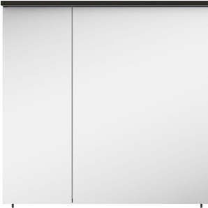 Spiegelschrank MARLIN 3510clarus Schränke Gr. B/H/T: 100 cm x 70 cm x 18 cm, 3 St., schwarz (schwarz supermatt) Bad-Spiegelschränke 100 cm breit, Soft-Close-Funktion, inkl. Beleuchtung, vormontiert
