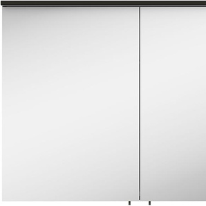 Spiegelschrank MARLIN 3510clarus Schränke Gr. B/H/T: 80 cm x 70 cm x 18 cm, 2 St., schwarz (schwarz supermatt) Bad-Spiegelschränke 80 cm breit, Soft-Close-Funktion, inkl. Beleuchtung, vormontiert