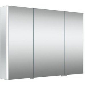 Spiegelschrank WELLTIME Ahus Schränke Gr. B/H/T: 100 cm x 70 cm x 13 cm, 100 cm, 3 Türen, 3 St., Komplettausführung, farblos (gespiegelt) Bad-Spiegelschränke Mit Soft-Close-Funktion, inklusive Beleuchtung, Breite 100 cm, FSC