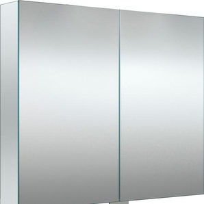 Spiegelschrank WELLTIME G-Line Schränke Gr. B/H/T: 80,8 cm x 70 cm x 13 cm, ohne LED, 2 St., Komplettausführung, farblos (transparent) Bad-Spiegelschränke doppelseitig verspiegelt und mit verspiegelten Seitenwänden, Softclose