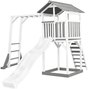 Xxxl Spielturm, Grau, Weiß, Holz, Hemlocktanne, 29.5x9.5x218 cm, EN 71, CE, FSC 100%, Outdoor Spielzeug, Spieltürme