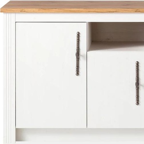 Spülenschrank KOCHSTATION KS-Westminster Schränke Gr. B/H/T: 204cm x 92cm x 60cm, weiß (pinie weiss dekor) im romantischen Landhausstil, Breite 204 cm