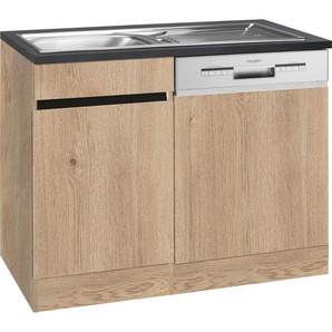 Spülenschrank OPTIFIT Roth Schränke Gr. B/H/T: 110cm x 88cm x 60cm, 2 St., Komplettausführung, braun (wildeichefarben/wildeichefarben) Breite 110 cm