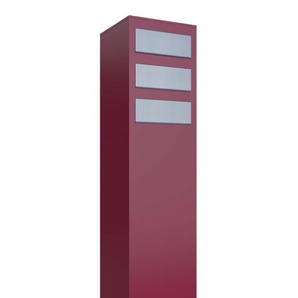 Standbriefkasten Mercur Rot mit Edelstahlklappe RAL 3004