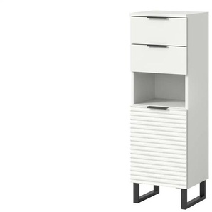 Standschrank - weiß - Materialmix - 35 cm - 110 cm | Möbel Kraft