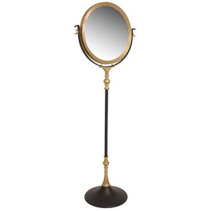 Standspiegel, Schwarz, Metall, Glas, rund, 62x173x40 cm, Spiegel, Standspiegel