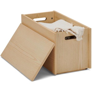 Stapelbox mit Deckel  - naturfarben - Esche -