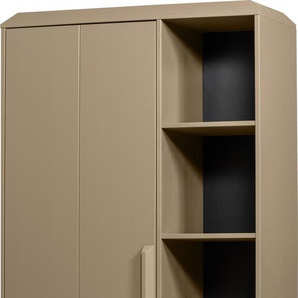 Stauraumschrank WOOOD Lowen Schränke Gr. B/H/T: 100cm x 221cm x 44cm, braun (schlamm) H 221 cm x B 100 T 44