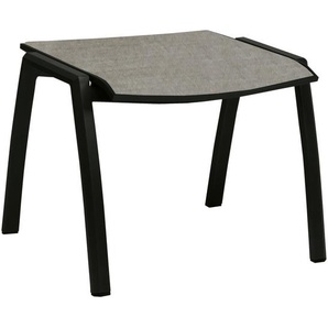 Stern Gartenhocker Kari, Grau, Schwarz, Metall, Textil, 58x44x49 cm, Gartenmöbel, Gartenstühle, Gartenhocker