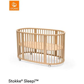 Stokke Gitterbett, Natur, Holz, Buche, massiv, 141x74x78 cm, zum Juniorbett umbaubar, höhenverstellbar, Lattenrost inklusive, Babymöbel, Babybetten, Gitterbetten