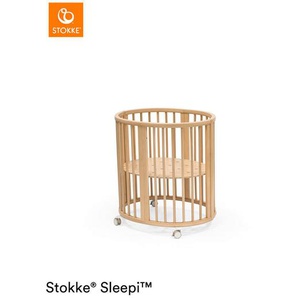 Stokke Gitterbett, Natur, Holz, Buche, massiv, 87x82x67 cm, zum Juniorbett umbaubar, höhenverstellbar, Babymöbel, Babybetten, Gitterbetten