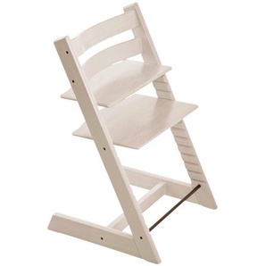 Stokke Hochstuhl Tripp Trapp, Grauweiß, Holz, Buche, massiv, Hartholz, 46x79x49 cm, Fußstütze verstellbar, Sitzfläche speichel- und schweißechte Lackierung, höhenverstellbar, Babymöbel, Hochstühle & Zubehör, Hochstühle