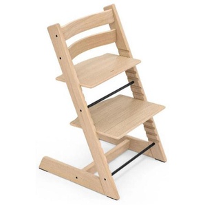 Stokke Hochstuhl Tripp Trapp Oak, Perlmutt, Holz, Eiche, massiv, Hartholz, 46x79x49 cm, Fußstütze verstellbar, Sitzfläche speichel- und schweißechte Lackierung, höhenverstellbar, Babymöbel, Hochstühle & Zubehör, Hochstühle