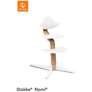 Stokke Hochstuhl Nomi, Weiß, Eiche, Holz, Eiche, furniert, 52x83.50x59 cm, Fußstütze verstellbar, Sitzfläche höhenverstellbar, Babymöbel, Hochstühle & Zubehör, Hochstühle