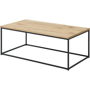 Stolkom Sp.z.o.o. Couchtisch Thor Wohnzimmertisch Massivholz im Industrial Style BxHxT 110x40x60 cm, FSC-Zertifizertes Massivholz, Eiche Massivholz geölt