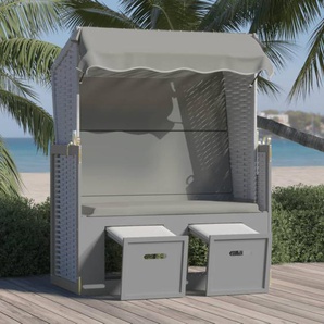 Strandkorb Justiniano aus Polyrattan/Massivholz