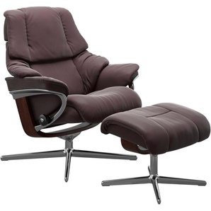 Stressless® Fußhocker Reno, mit Cross Base, Größe S, M & L, Holzakzent Braun