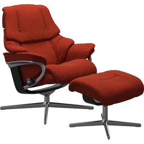 Stressless® Fußhocker Reno, mit Cross Base, Größe S, M & L, Holzakzent Schwarz